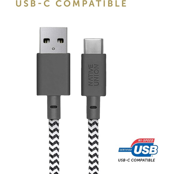 Native Union - BELT-KV-CL-ZEB-2 4' Lightning-to-USB Type C Cable - Zebra - Picture 5 of 8